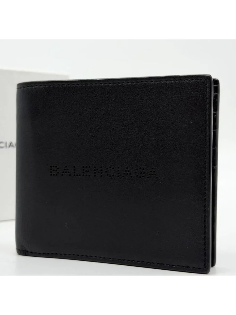 Balenciaga Perforated Leather Bifold Everyday Wallet